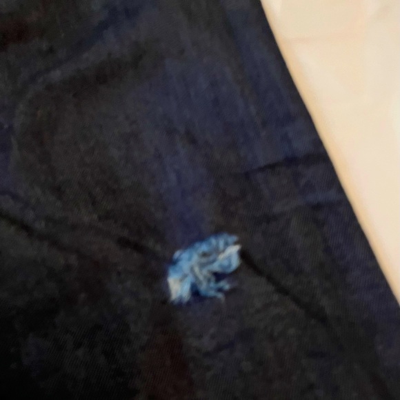 Blue Delta Custom Stretch Denim Womens Skinny Jeans 31.5 W Distressed Knee Dark - Picture 12 of 14